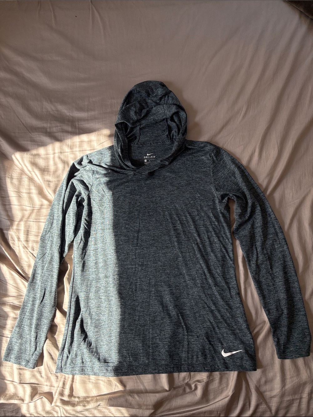 Nike Dark Gray Hooded Long Sleeve Top